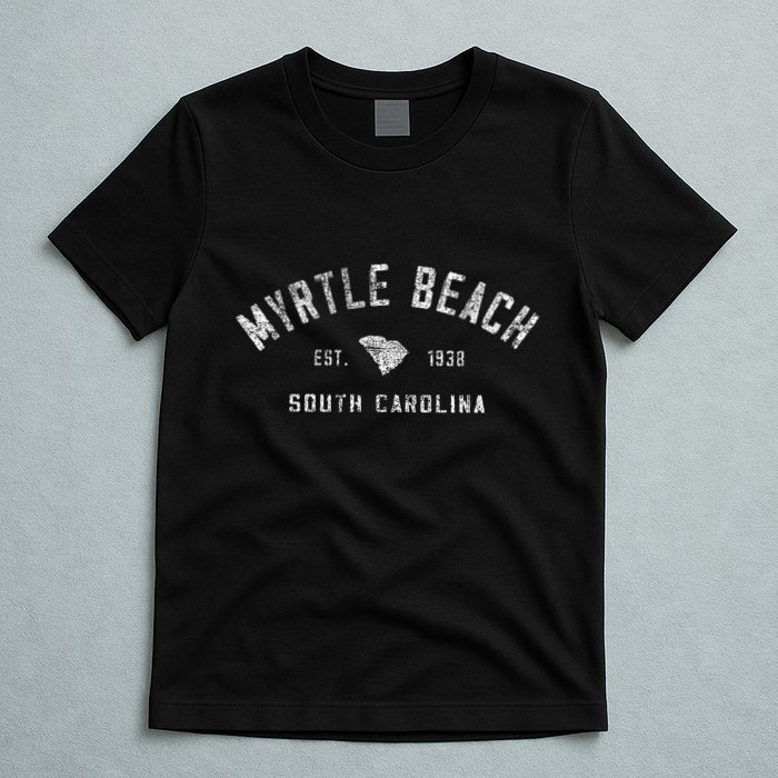 Myrtle Beach Souvenir Est 1938 South Carolina Retro Varsity T-Shirt