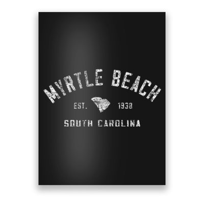 Myrtle Beach Souvenir Est 1938 South Carolina Retro Varsity Poster