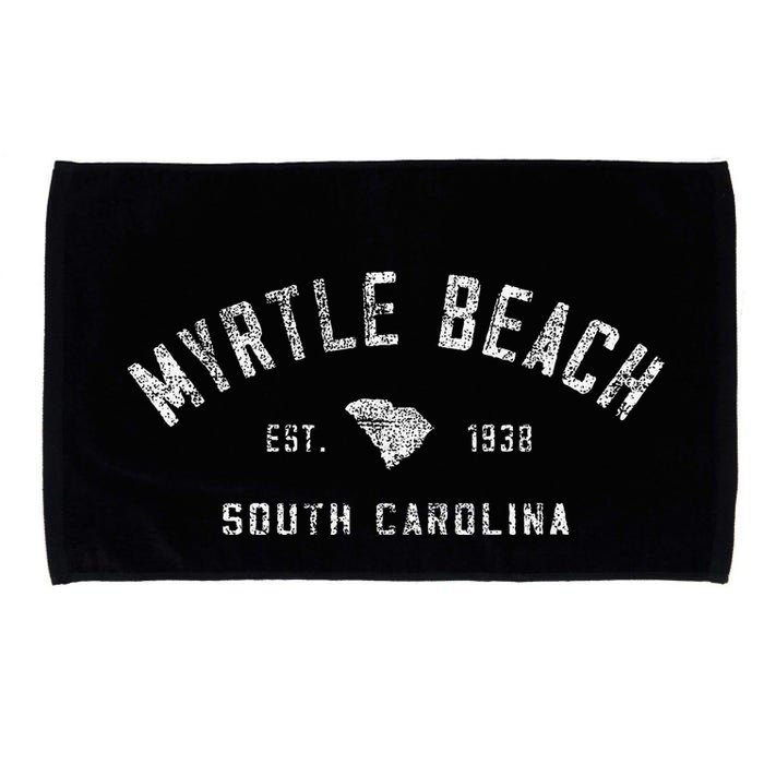 Myrtle Beach Souvenir Est 1938 South Carolina Retro Varsity Microfiber Hand Towel
