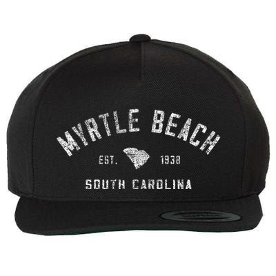Myrtle Beach Souvenir Est 1938 South Carolina Retro Varsity Wool Snapback Cap
