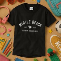 Myrtle Beach Souvenir Est 1938 South Carolina Retro Varsity Kids T-Shirt