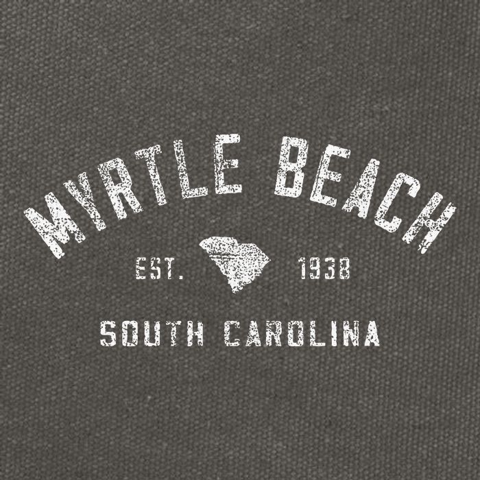 Myrtle Beach Souvenir Est 1938 South Carolina Retro Varsity Cotton Canvas Backpack