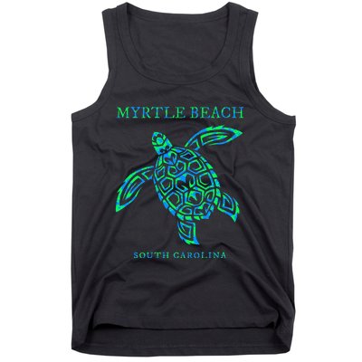 Myrtle Beach South Carolina Sea Turtle Colorful Souvenir Tank Top