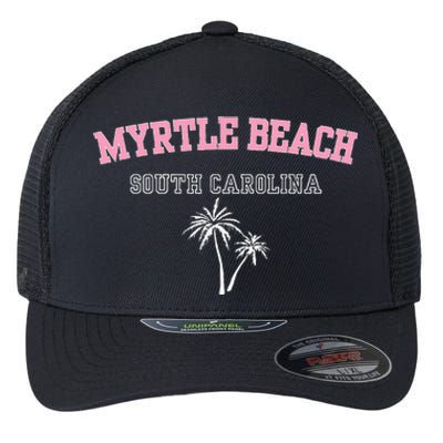 Myrtle Beach South Carolina Souvenir Palm Tree Holiday Flexfit Unipanel Trucker Cap