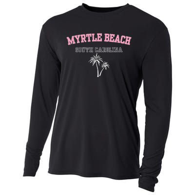 Myrtle Beach South Carolina Souvenir Palm Tree Holiday Cooling Performance Long Sleeve Crew