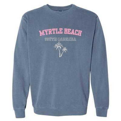 Myrtle Beach South Carolina Souvenir Palm Tree Holiday Garment-Dyed Sweatshirt