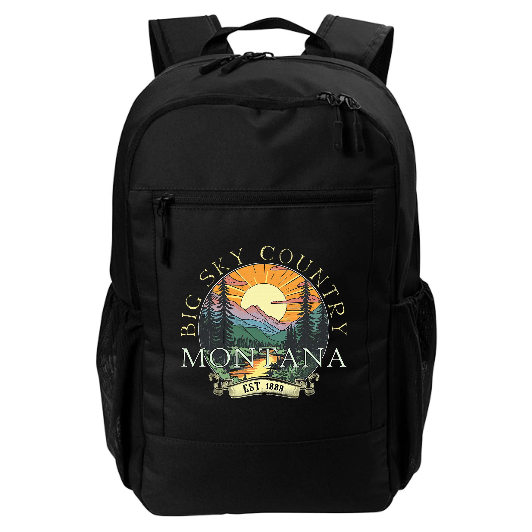 Montana Big Sky Country Mountains Vintage Backpack
