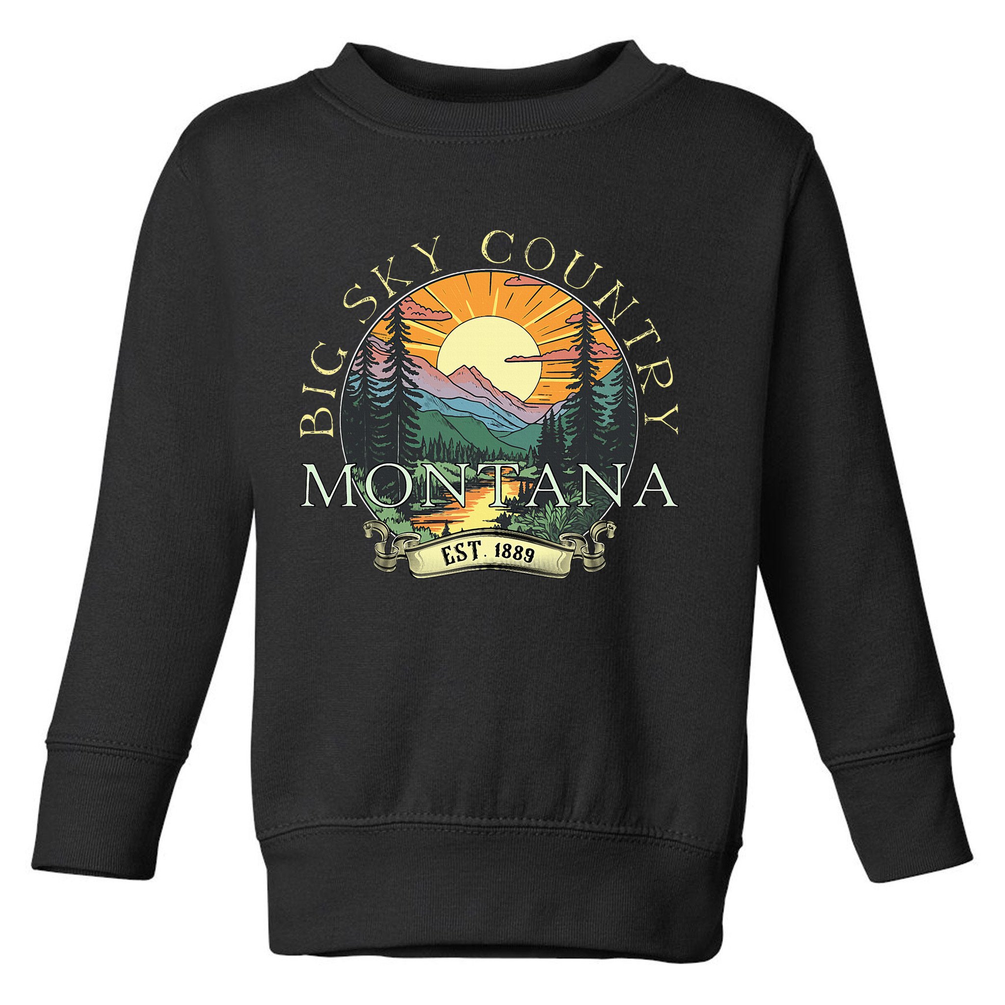 Montana Big Sky Country Mountains Vintage Toddler Sweatshirt