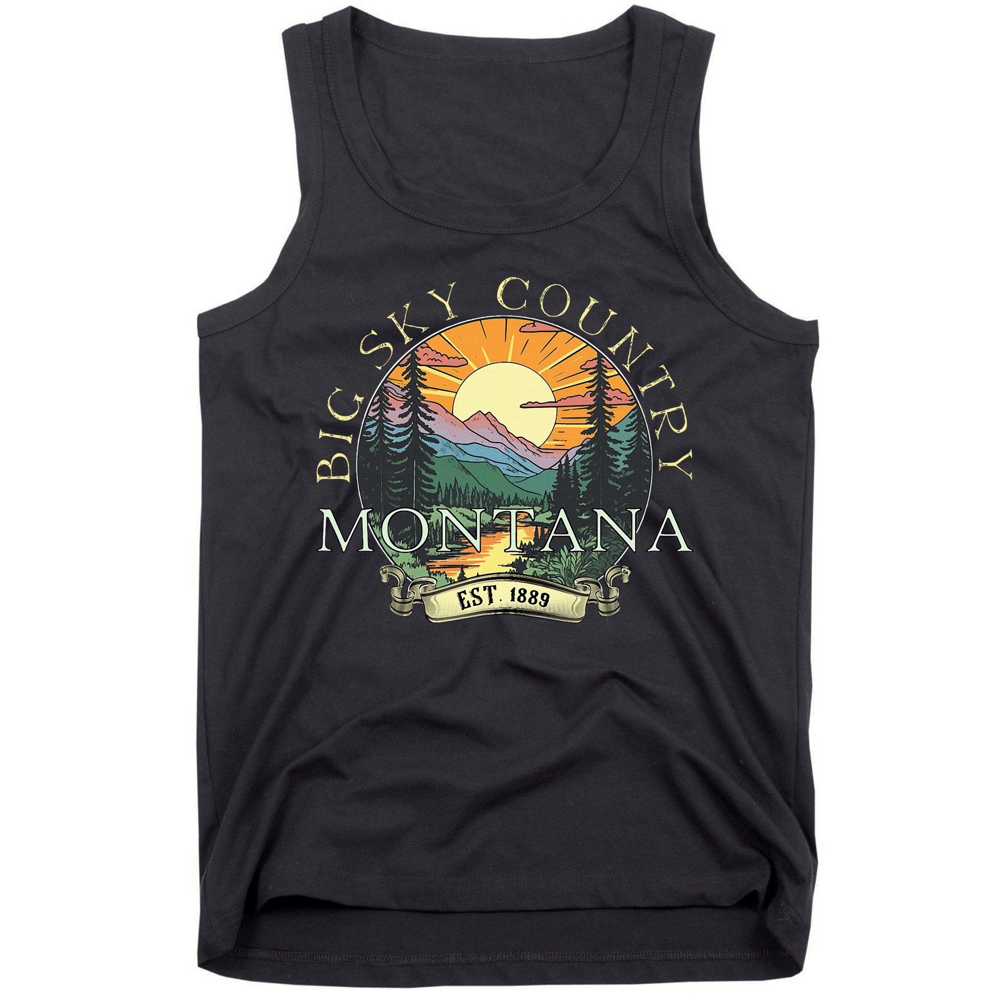 Montana Big Sky Country Mountains Vintage Tank Top