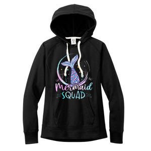 Mermaid Birthday Squad Partys Women Mermaid Women's Fleece Hoodie