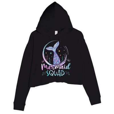 Mermaid Birthday Squad Partys Women Mermaid Crop Fleece Hoodie