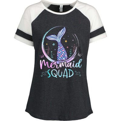 Mermaid Birthday Squad Partys Women Mermaid Enza Ladies Jersey Colorblock Tee