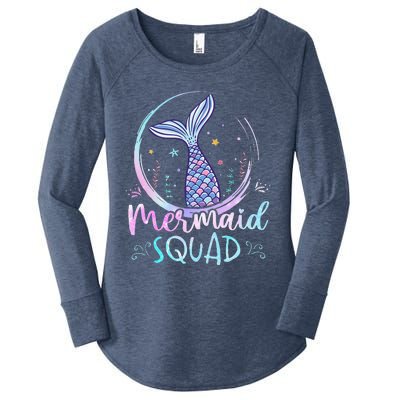 Mermaid Birthday Squad Partys Women Mermaid Women's Perfect Tri Tunic Long Sleeve Shirt