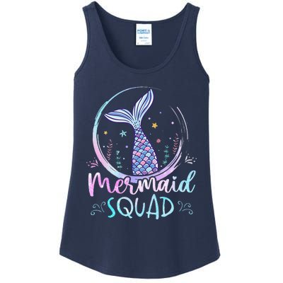 Mermaid Birthday Squad Partys Women Mermaid Ladies Essential Tank