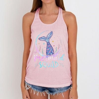 Mermaid Birthday Squad Partys Women Mermaid Women's Knotted Racerback Tank