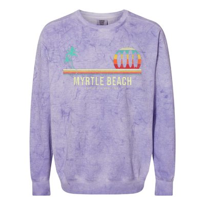 Myrtle Beach Summer Surf Colorblast Crewneck Sweatshirt