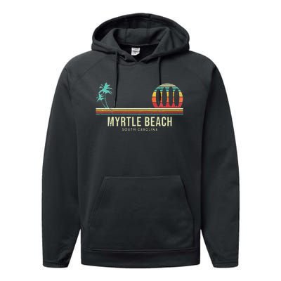 Myrtle Beach Summer Surf Performance Fleece Hoodie