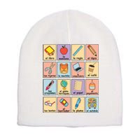 Maestra Bilingue Spanish Teacher Back To School Short Acrylic Beanie