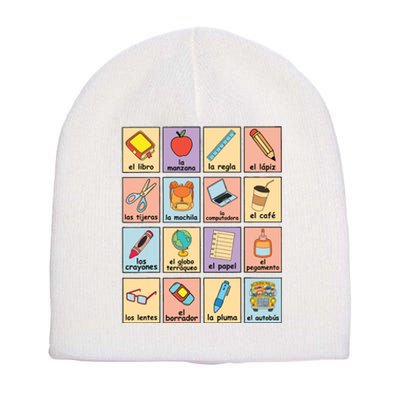 Maestra Bilingue Spanish Teacher Back To School Short Acrylic Beanie