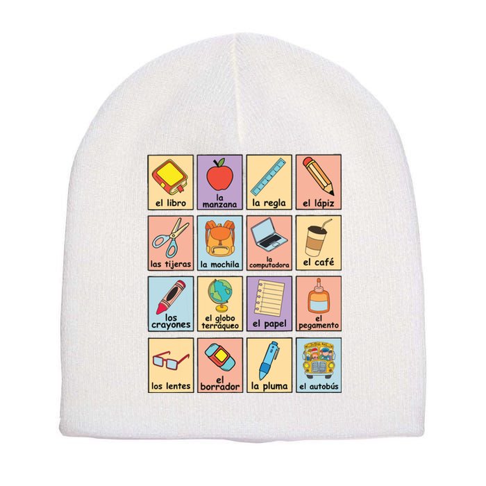 Maestra Bilingue Spanish Teacher Back To School Short Acrylic Beanie