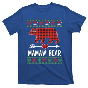 Mamaw Bear Santa Red Plaid Family Pajamas For Christmas Mama Gift T-Shirt