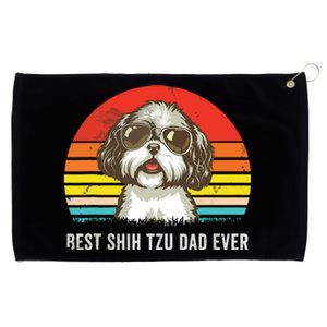 Men Best Shih Tzu Dad Ever Funny Shih Tzu Dad Gift Dog Lover Grommeted Golf Towel