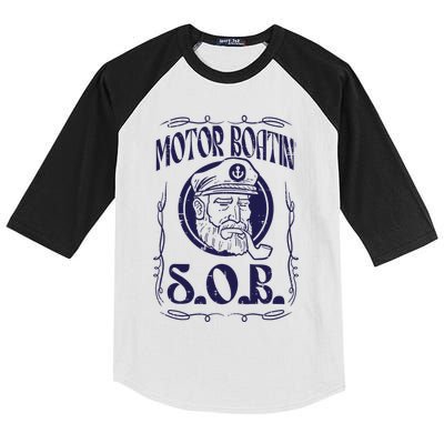 Motor Boating Sob Funny Motorboat Humor Captain Owner Kids Colorblock Raglan Jersey