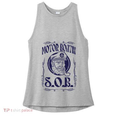 Motor Boating Sob Funny Motorboat Humor Captain Owner Ladies PosiCharge Tri-Blend Wicking Tank