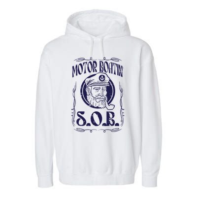 Motor Boating Sob Funny Motorboat Humor Captain Owner Garment-Dyed Fleece Hoodie
