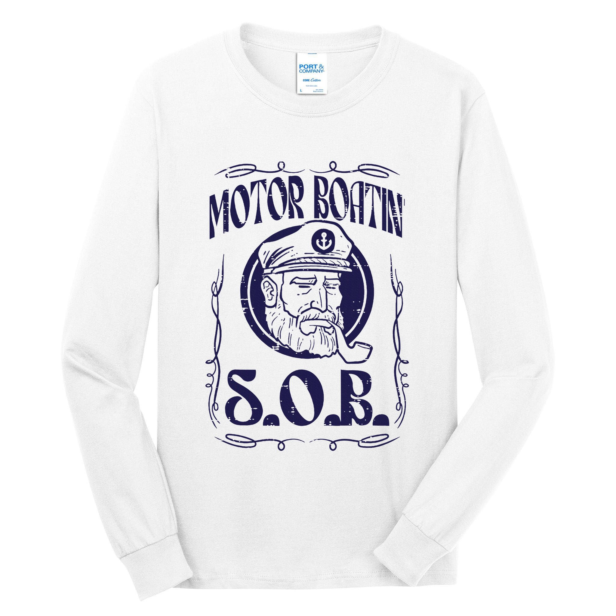 Motor Boating Sob Funny Motorboat Humor Captain Owner Tall Long Sleeve T-Shirt
