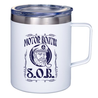 Motor Boating Sob Funny Motorboat Humor Captain Owner 12oz Stainless Steel Coffee Mug