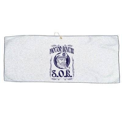 Motor Boating Sob Funny Motorboat Humor Captain Owner Large Microfiber Waffle Golf Towel