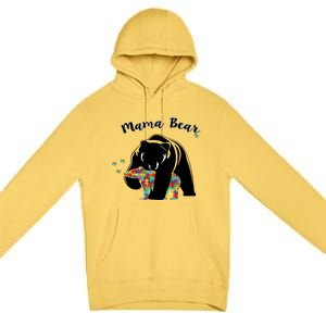 Mama Bear Support Love Autism Awareness Gift Premium Pullover Hoodie