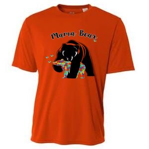 Mama Bear Support Love Autism Awareness Gift Cooling Performance Crew T-Shirt