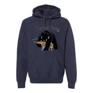 Mama Bear Support Love Autism Awareness Gift Premium Hoodie