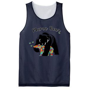 Mama Bear Support Love Autism Awareness Gift Mesh Reversible Basketball Jersey Tank