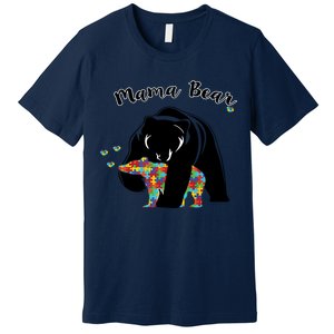 Mama Bear Support Love Autism Awareness Gift Premium T-Shirt