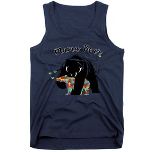 Mama Bear Support Love Autism Awareness Gift Tank Top