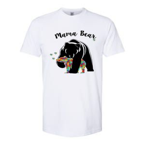 Mama Bear Support Love Autism Awareness Gift Softstyle CVC T-Shirt