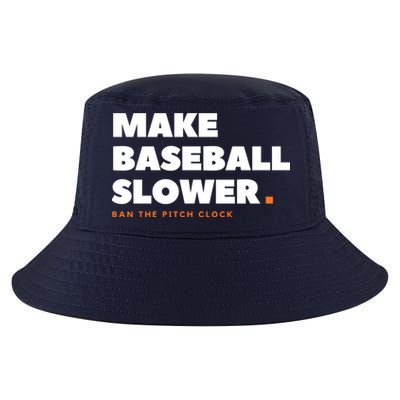 MAKE BASEBALL SLOWER Ban The Pitch Clock Humor Funny Cool Comfort Performance Bucket Hat
