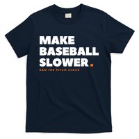 MAKE BASEBALL SLOWER Ban The Pitch Clock Humor Funny T-Shirt