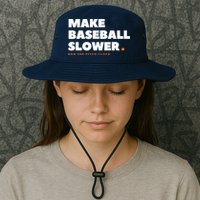 MAKE BASEBALL SLOWER Ban The Pitch Clock Humor Funny Bucket Hat