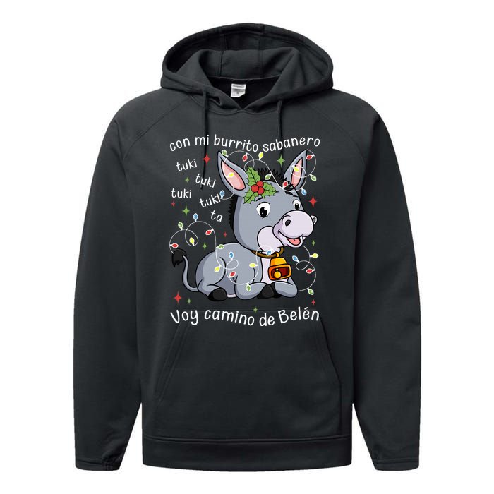 Mi Burrito Sabanero Mexican Tuki Tuki Donkey Latino Xmas Swea Performance Fleece Hoodie