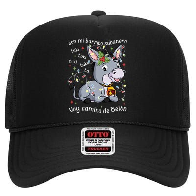 Mi Burrito Sabanero Mexican Tuki Tuki Donkey Latino Xmas Swea High Crown Mesh Back Trucker Hat