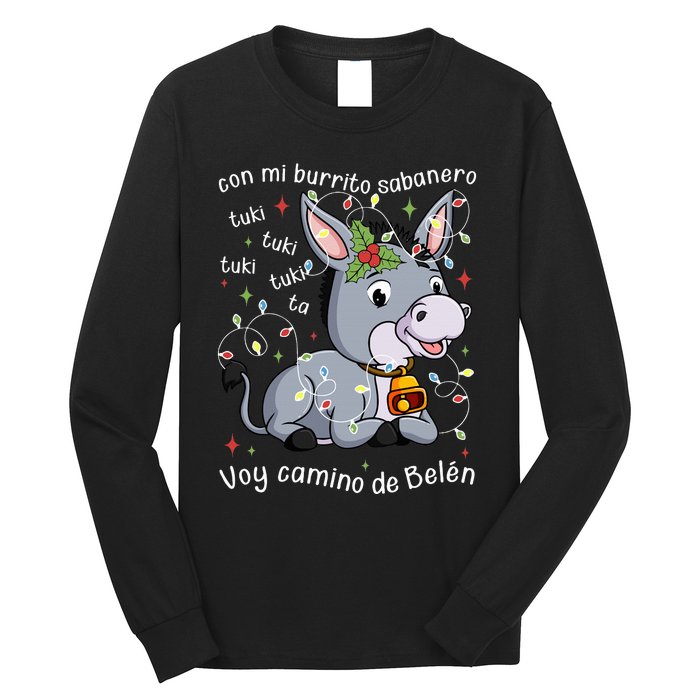 Mi Burrito Sabanero Mexican Tuki Tuki Donkey Latino Xmas Swea Long Sleeve Shirt