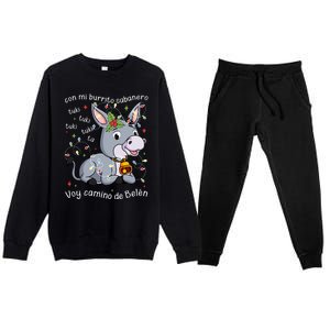 Mi Burrito Sabanero Mexican Tuki Tuki Donkey Latino Xmas Swea Premium Crewneck Sweatsuit Set