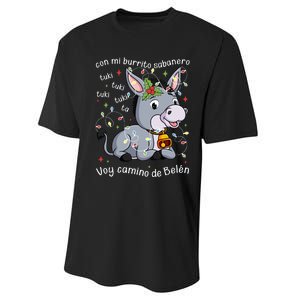 Mi Burrito Sabanero Mexican Tuki Tuki Donkey Latino Xmas Swea Performance Sprint T-Shirt