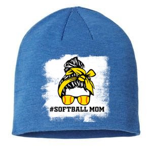 Messy Bun Softball Mom Life Bleached Game Day Cheer Mom Gift Sustainable Beanie