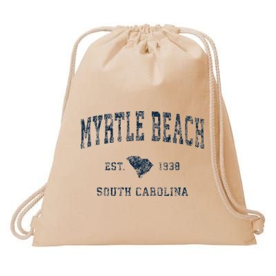 Myrtle Beach South Carolina Vintage Sports Design Print Drawstring Bag