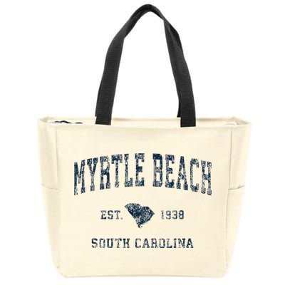 Myrtle Beach South Carolina Vintage Sports Design Print Zip Tote Bag